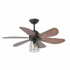 Ventilateur de plafond avec lumière noir chicago 1 ampoule