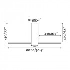 Ventilateur de plafond blanc brillant tube