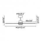 Ventilateur de plafond nickel mat lantau l132 cm