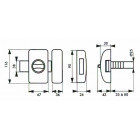 Verrou universel à bouton thirard cylindre languette hg5 + 3 clés - argent - 00080471