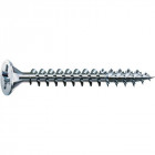 Vis à bois aggloméré tête fraisée empreinte pozidriv acier zingué blanc entièrement filetées wirox, ø 5 mm, longueur 30 mm, boît