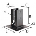 Pied de poteau carré noir pour claustras "prêt-à-fixer" Simpson (à l'unité) (