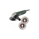 Meuleuse d'angle 820 W, 2 disques diamants - W 820-125 - 606728900 Metabo -