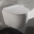 Wc suspendu ovale - avec abattant - céramique blanc - sans bride - 49x36 cm - cort