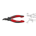 Wiha pince pointue electronic tête étroite, longue, forme courbe, env. 40° sous blister (41222) 158 mm