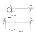 Wirquin 30717918 siphon design triangulaire en laiton chromé réglable