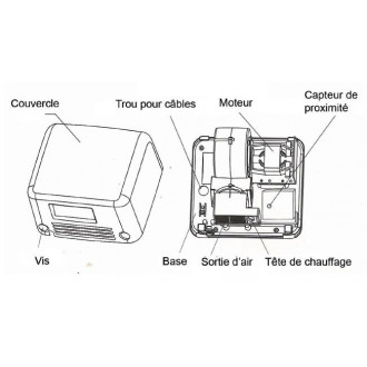 Sèche mains électrique en abs 2300w (accessibilité pmr)