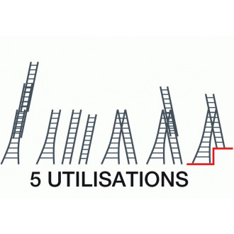 Echelle transformable 3x12 haut. Max travail 8,88 - platinium