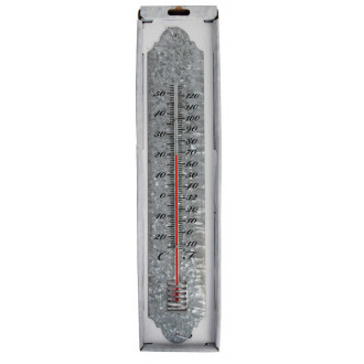 Thermomètre en zinc patiné pour jardin 50cm