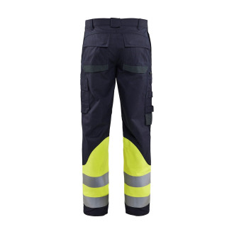 Pantalon multinormes inhérent Marine/Jaune-Fluo 14881512 - Taille au hoix