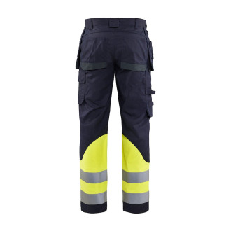 Pantalon multinormes inhérent avec poches flottantes Marine/Jaune-Fluo 14891512 - Taille au choix