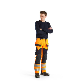 Pantalon multinormes inhérent avec poches flottantes Orange-Fluo/Marine 15891513 - Taille au choix