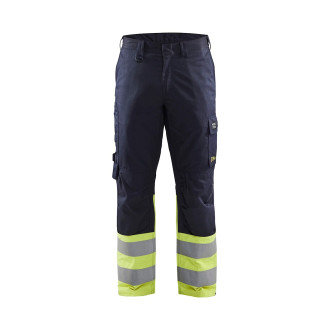 Pantalon retardant-flamme inhérent Steel classe 3 Marine/Jaune-Fluo 17051519 - Taille au choix