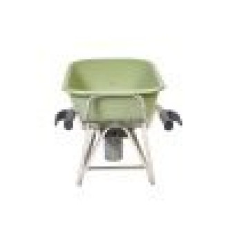 Brouette electrique Caisse en PEHD vert 90L. Roue anti-crevaison