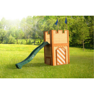 Chateau fort arthur en cèdre avec toboggan