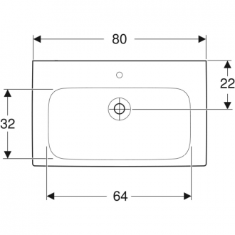 Pack lavabo Bastia avec meuble bas Geberit longueur 80 cm