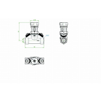 Robinet d'équilibrage OVENTROP Hycocon VTZ - PN 16 DN 25, Rp ¾ F, avec prises de pression et robinets de vidange - 1061708