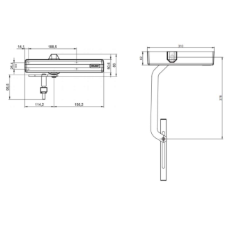 Ferme portail DC680 réversible Noir ASSA ABLOY pour porte 1400 mm - DC680G-9004