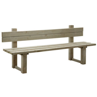 Banc de jardin avec dossier en bois traité autoclave vert gris