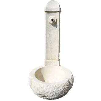 Fontaine en pierre blanche reconstituée 95x45x45cm