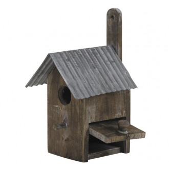 Nichoir oiseau bois et zinc
