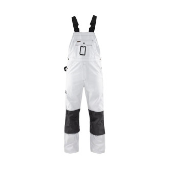 Cotte à bretelles Peintre Blanc/Gris-Foncé 26111210 - Taille au choix