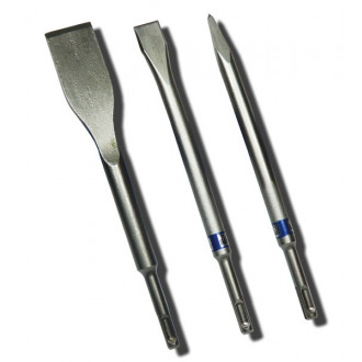 Set de 3 burins LongLife (Pointu, Plat et Bêche) SDS-Plus BOSCH 2607019159