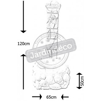 Fontaine en pierre blanche reconstituée 50x65x120cm