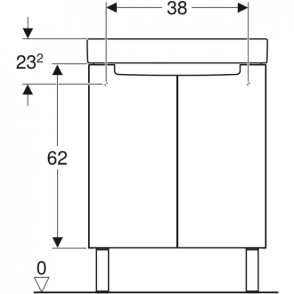Pack lavabo Bastia avec meuble bas Geberit longueur 60 cm 