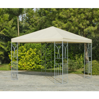 Tonnelle cerdena en acier avec toile velcro écru