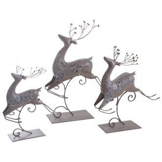 Renne en métal laqué bronze (lot de 3)