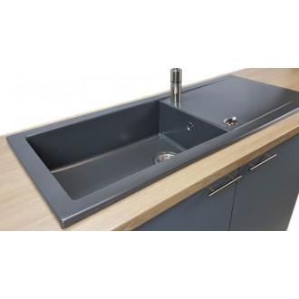 Evier céramique lingot anthracite 1 cuve+egouttoir sareguemines