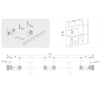 Porte-rouleau de cuisine à accrocher gris anthracite