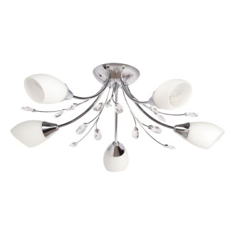 Plafonnier chromé megapolis 5 ampoules 17 cm