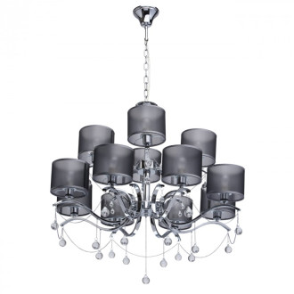 Suspension chromée elegance 12 ampoules 93 cm