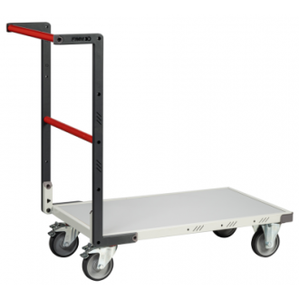 Chariot FLAT-PACK™ dossier fixe plateau mélaminé roues TPE 250 kg - Dimensions au choix