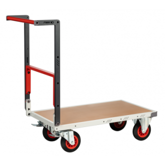 Chariot monté FLAT-PACK™ dossier repliable plateau médium roues CC 400 kg - Dimensions au choix