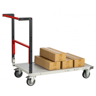 Chariot FLAT-PACK™ dossier repliable 1000 x 600 mm plateau mélaminé roues TPE 250 kg - 804722121