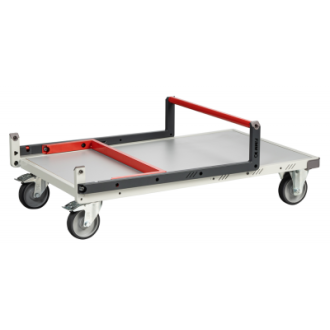 Chariot FLAT-PACK™ dossier repliable plateau mélaminé roues TPE 250 kg - Dimensions au choix