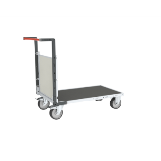 Chariot FLAT-PACK™ modulaire PP alvéolaire 1 dossier plateau bois avec tapis caoutchouc 1200 x 800 mm 500 kg - 806724691