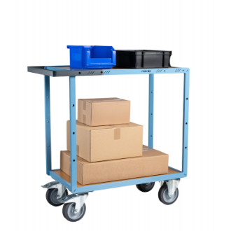 Servante mécano-soudée EVERSTEEL™ 2 plateaux médium 850 x 500 mm roues TPE 400 kg - 880701241