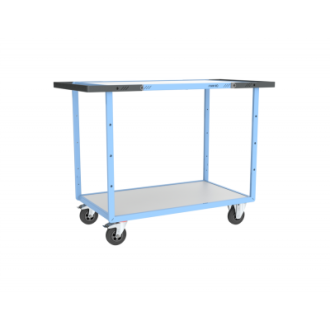 Servante mécano-soudée double poignées plateaux mélaminé 1000 x 600 mm 250 kg - Nombre de plateaux et roues au choix