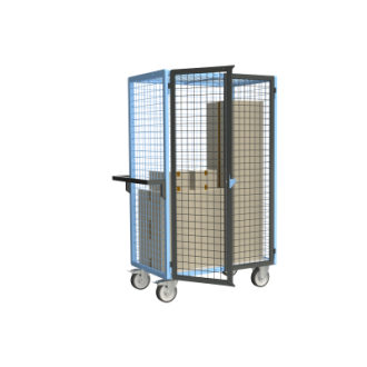 Servante grillagée 4 côtés verrouillable plateau bois 1000 x 600 mm 500 kg - 880725223