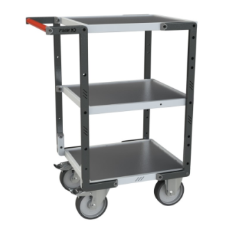 Servante à plateaux tôle galva montée FLAT-PACK™ 400 kg - Nombre de plateaux et dimensions au choix