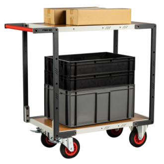 Servante FLAT-PACK™ 2 plateaux médium 850 x 500 mm roues CC 400 kg - 884721232