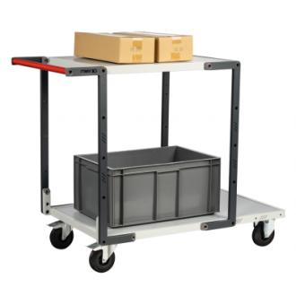 Servante FLAT-PACK™ 2 plateaux mélaminé 1 plateau 1000 x 600 mm et 1 plateau 700 x 600 mm roues CC 250 kg - 884722111