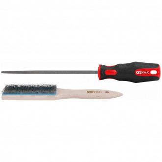 Ks tools lime carrée avec brosse à lime 157.0309