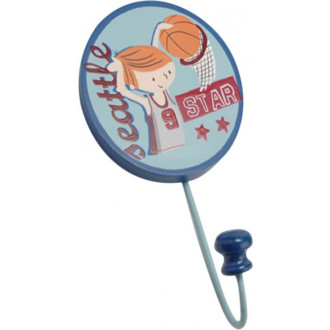 Patère en mdf déco basket  enfant mdf 10x18x5cm Patère en mdf déco basket  enfant mdf 10x18x5cm