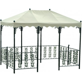 Tonnelle en acier toile blanche andujar