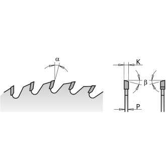 LAME COUPES TRANSVERSALES POUR MACHINES PORTAT. 165X2.2/1.6X20 Z=56 15° ATB 292.165.56H